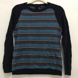NWT Talbots Colorful Fair Isle Raglan Sleeve Sweater Size Petit